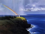 "The Light at Kilauea Point"-Jack Fellows-VP-91 World War II Aviation Art